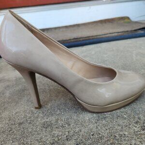 Nude patent heels